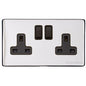 Vintage Range Polished Chrome Switches & Sockets, X02 - Double Socket (13 Amp) by Heritage Brass By M-Marcus