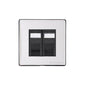 Vintage Range Polished Chrome Switches & Sockets, X02 - 2 Gang RJ45 by Heritage Brass By M-Marcus