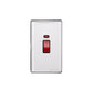 Vintage Range Polished Chrome Switches & Sockets, X02 - 45A DP Cooker Switch with Neon (tall plate) by Heritage Brass By M-Marcus