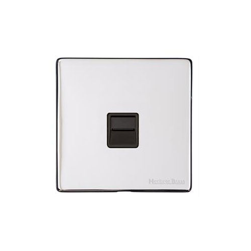 Vintage Range Polished Chrome Switches & Sockets, X02 - 1 Gang Master Line Socket by Heritage Brass By M-Marcus