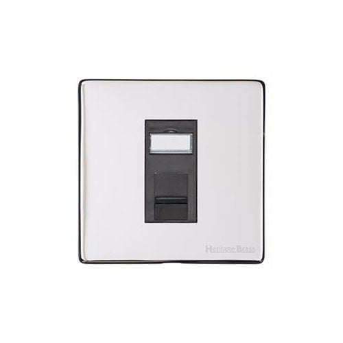 Vintage Range Polished Chrome Switches & Sockets, X02 - 1 Gang CAT6 by Heritage Brass By M-Marcus