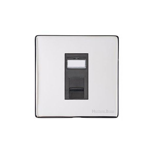 Vintage Range Polished Chrome Switches & Sockets, X02 - 1 Gang RJ11 by Heritage Brass By M-Marcus