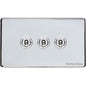 Vintage Range Polished Chrome Switches & Sockets, X02 - 3 Gang Toggle Switch by Heritage Brass By M-Marcus