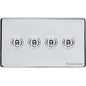 Vintage Range Polished Chrome Switches & Sockets, X02 - 4 Gang Toggle Switch by Heritage Brass By M-Marcus