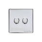 Vintage Range Polished Chrome Switches & Sockets, X02 - 2 Gang Dimmer 400 watts (Compatible with halogen/ incandescent bulbs) by Heritage Brass By M-Marcus