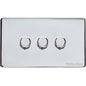 Vintage Range Polished Chrome Switches & Sockets, X02 - 3 Gang TED Dimmer (Compatible with LED Lamps) by Heritage Brass By M-Marcus