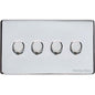 Vintage Range Polished Chrome Switches & Sockets, X02 - 4 Gang Dimmer 250 watts (Compatible with halogen/ incandescent bulbs) by Heritage Brass By M-Marcus