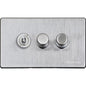 Vintage Range Satin Chrome Switches & Sockets, X03 - 3G Mixed Toggle Dimmer Switch 1xToggle 2xTED by Heritage Brass By M-Marcus