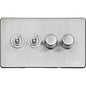 Vintage Range Satin Chrome Switches & Sockets, X03 - 4G Mixed Toggle Dimmer Switch 2xToggle 2xTED by Heritage Brass By M-Marcus