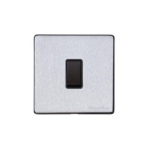 Vintage Range Satin Chrome Switches & Sockets, X03 - 1 Gang Rocker Switch by Heritage Brass By M-Marcus