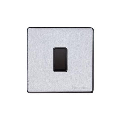 Vintage Range Satin Chrome Switches & Sockets, X03 - 1 Gang Intermediate Rocker Switch by Heritage Brass By M-Marcus