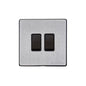 Vintage Range Satin Chrome Switches & Sockets, X03 - 2 Gang Rocker Switch by Heritage Brass By M-Marcus