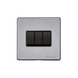 Vintage Range Satin Chrome Switches & Sockets, X03 - 3 Gang Rocker Switch by Heritage Brass By M-Marcus