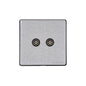 Vintage Range Satin Chrome Switches & Sockets, X03 - 2 Gang TV Coaxial Socket by Heritage Brass By M-Marcus