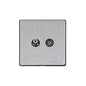 Vintage Range Satin Chrome Switches & Sockets, X03 - TV/Satellite Socket by Heritage Brass By M-Marcus
