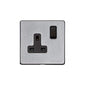 Vintage Range Satin Chrome Switches & Sockets, X03 - Single Socket (13 Amp) by Heritage Brass By M-Marcus