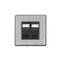 Vintage Range Satin Chrome Switches & Sockets, X03 - 2 Gang Secondary Line Socket by Heritage Brass By M-Marcus