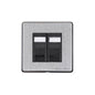 Vintage Range Satin Chrome Switches & Sockets, X03 - 2 Gang Master Line Socket by Heritage Brass By M-Marcus