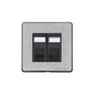 Vintage Range Satin Chrome Switches & Sockets, X03 - 2 Gang CAT6 by Heritage Brass By M-Marcus