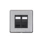Vintage Range Satin Chrome Switches & Sockets, X03 - 2 Gang RJ45 by Heritage Brass By M-Marcus