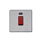 Vintage Range Satin Chrome Switches & Sockets, X03 - 45A DP Cooker Switch with Neon (single plate) by Heritage Brass By M-Marcus