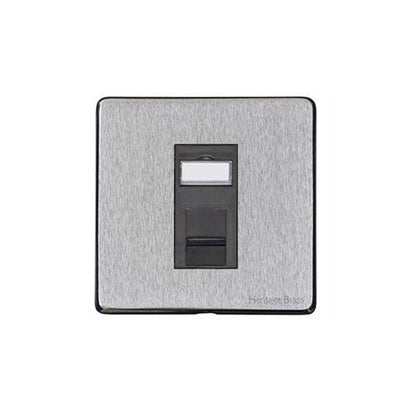 Vintage Range Satin Chrome Switches & Sockets, X03 - 1 Gang CAT6 by Heritage Brass By M-Marcus