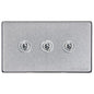 Vintage Range Satin Chrome Switches & Sockets, X03 - 3 Gang Toggle Switch by Heritage Brass By M-Marcus