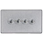 Vintage Range Satin Chrome Switches & Sockets, X03 - 4 Gang Toggle Switch by Heritage Brass By M-Marcus