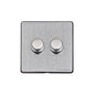 Vintage Range Satin Chrome Switches & Sockets, X03 - 2 Gang Dimmer 400 watts (Compatible with halogen/ incandescent bulbs) by Heritage Brass By M-Marcus