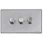 Vintage Range Satin Chrome Switches & Sockets, X03 - 3 Gang Dimmer 250 watts (Compatible with halogen/ incandescent bulbs) by Heritage Brass By M-Marcus
