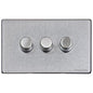 Vintage Range Satin Chrome Switches & Sockets, X03 - 3G Multi Location Secondary Dimmer by Heritage Brass By M-Marcus