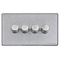 Vintage Range Satin Chrome Switches & Sockets, X03 - 4 Gang Dimmer 250 watts (Compatible with halogen/ incandescent bulbs) by Heritage Brass By M-Marcus