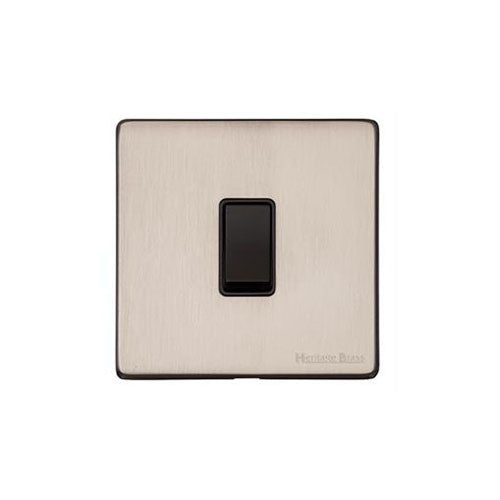 Vintage Range Satin Nickel Switches & Sockets, X05 - 1 Gang Rocker Switch by Heritage Brass By M-Marcus