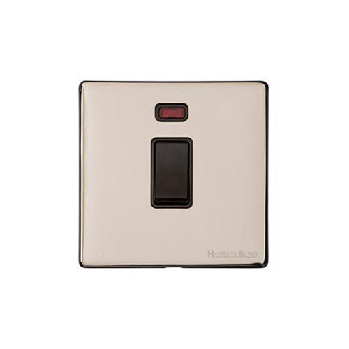 Vintage Range Satin Nickel Switches & Sockets, X05 - 20A Double Pole Switch with Neon by Heritage Brass By M-Marcus