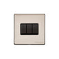 Vintage Range Satin Nickel Switches & Sockets, X05 - 3 Gang Rocker Switch by Heritage Brass By M-Marcus