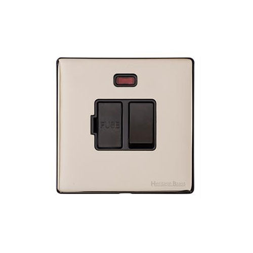 Vintage Range Satin Nickel Switches & Sockets, X05 - Switched Spur with Neon (13 Amp) by Heritage Brass By M-Marcus