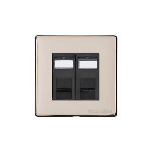 Vintage Range Satin Nickel Switches & Sockets, X05 - 2 Gang Master Line Socket by Heritage Brass By M-Marcus
