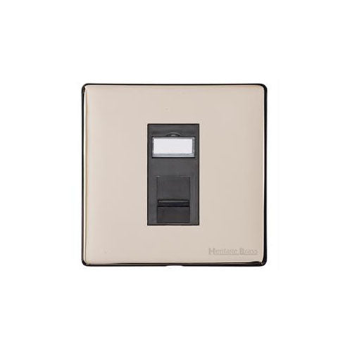 Vintage Range Satin Nickel Switches & Sockets, X05 - 1 Gang CAT6 by Heritage Brass By M-Marcus