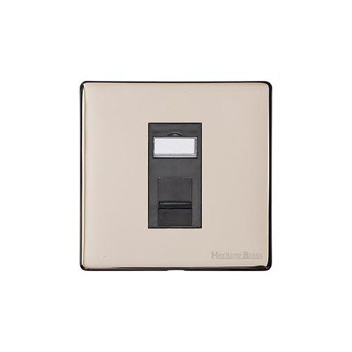 Vintage Range Satin Nickel Switches & Sockets, X05 - 1 Gang RJ11 by Heritage Brass By M-Marcus