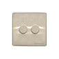 Vintage Range Satin Nickel Switches & Sockets, X05 - 2 Gang TED Dimmer (Compatible with LED Lamps) by Heritage Brass By M-Marcus