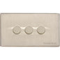 Vintage Range Satin Nickel Switches & Sockets, X05 - 3 Gang Dimmer 250 watts (Compatible with halogen/ incandescent bulbs) by Heritage Brass By M-Marcus