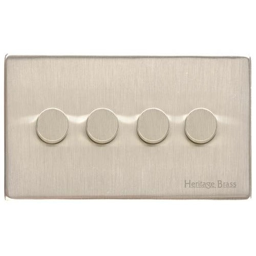 Vintage Range Satin Nickel Switches & Sockets, X05 - 4G Multi Location Secondary Dimmer by Heritage Brass By M-Marcus