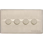 Vintage Range Satin Nickel Switches & Sockets, X05 - 4 Gang Dimmer 400 watts(Compatible with halogen/ incandescent bulbs) by Heritage Brass By M-Marcus