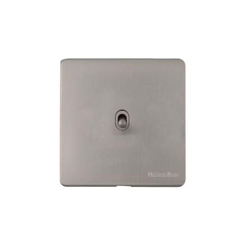 Vintage Range Satin Nickel Switches & Sockets, X05 - 1 Gang Intermediate Stockholm Toggle by Heritage Brass By M-Marcus