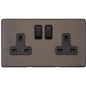 Vintage Range Matt Bronze Switches & Sockets, X09 - Double Socket (13 Amp) by Heritage Brass By M-Marcus