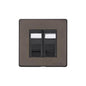 Vintage Range Matt Bronze Switches & Sockets, X09 - 2 Gang Secondary Line Socket by Heritage Brass By M-Marcus
