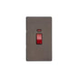 Vintage Range Matt Bronze Switches & Sockets, X09 - 45A DP Cooker Switch with Neon (tall plate) by Heritage Brass By M-Marcus