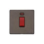 Vintage Range Matt Bronze Switches & Sockets, X09 - 45A DP Cooker Switch with Neon (single plate) by Heritage Brass By M-Marcus