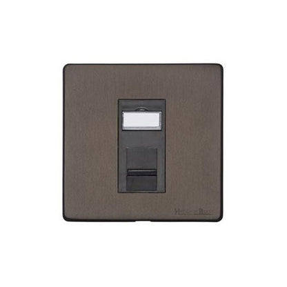 Vintage Range Matt Bronze Switches & Sockets, X09 - 1 Gang CAT6 by Heritage Brass By M-Marcus