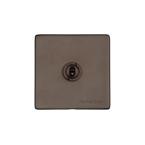 Vintage Range Matt Bronze Switches & Sockets, X09 - 1 Gang Toggle Switch by Heritage Brass By M-Marcus